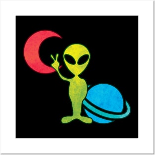 Alien in Outer Space Posters and Art